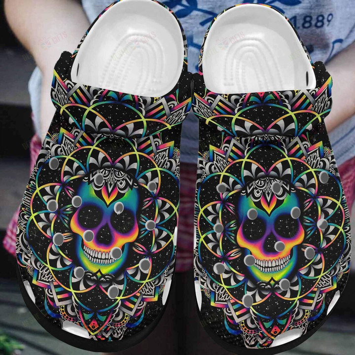 Colorful Skull Crocs Classic Clogs Shoes