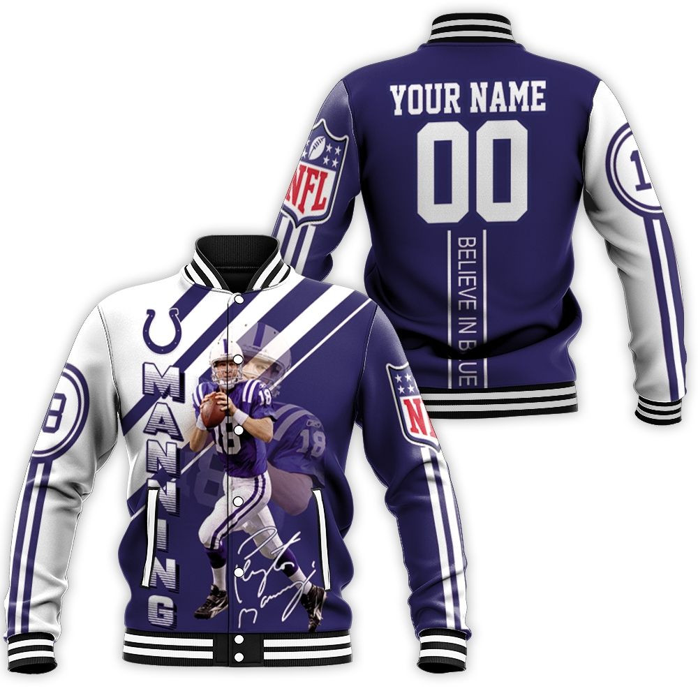 Colts Peyton Manning 3d Personalized Baseball Jacket for Men Women