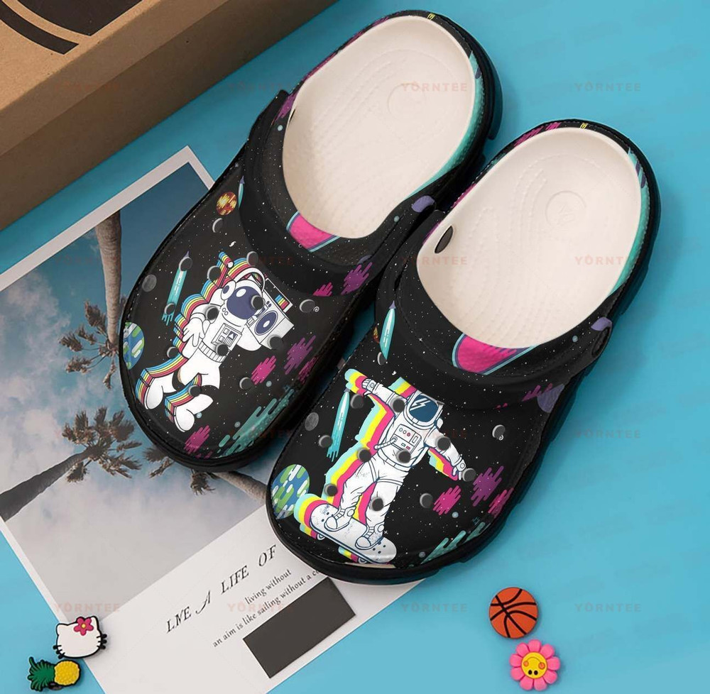 Cool Astronauts Space Gift For Lover Rubber Crocs Clog Shoes Comfy Footwear