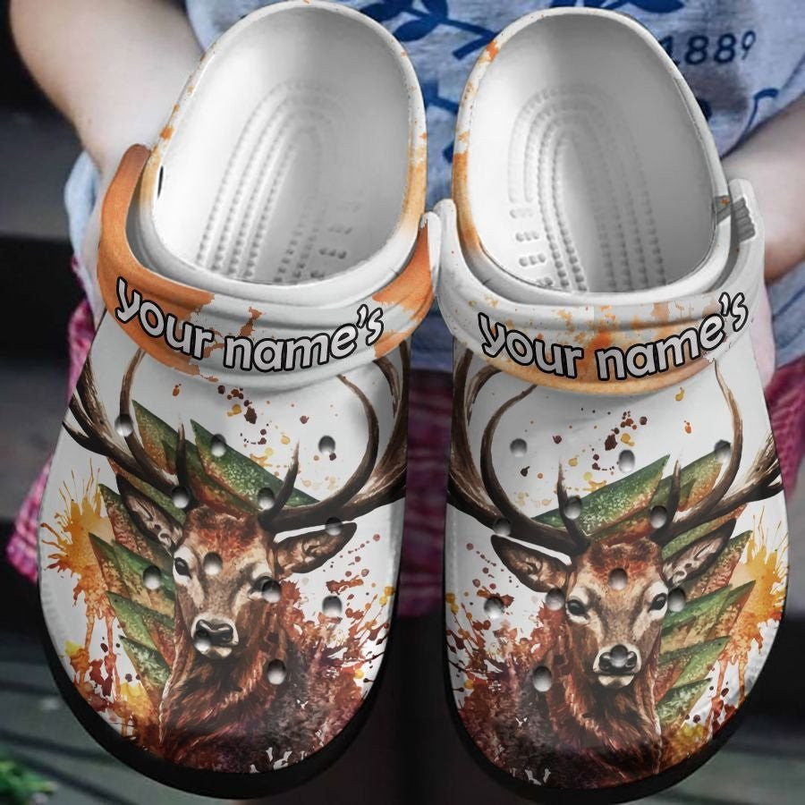 Cool Watercolor Deer Crocs Clog Shoe Birthday Gift For Men Boy Friend