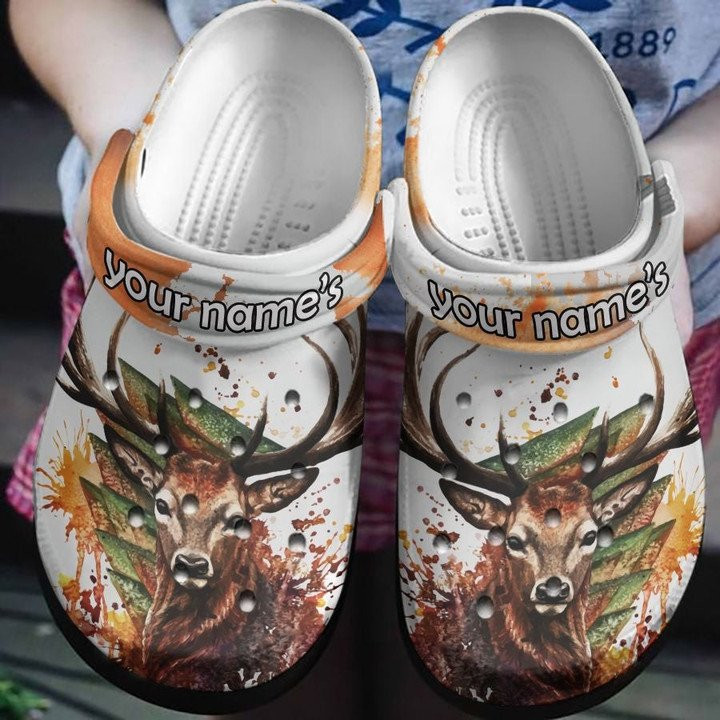Cool Watercolor Deer Crocs Clog Shoe