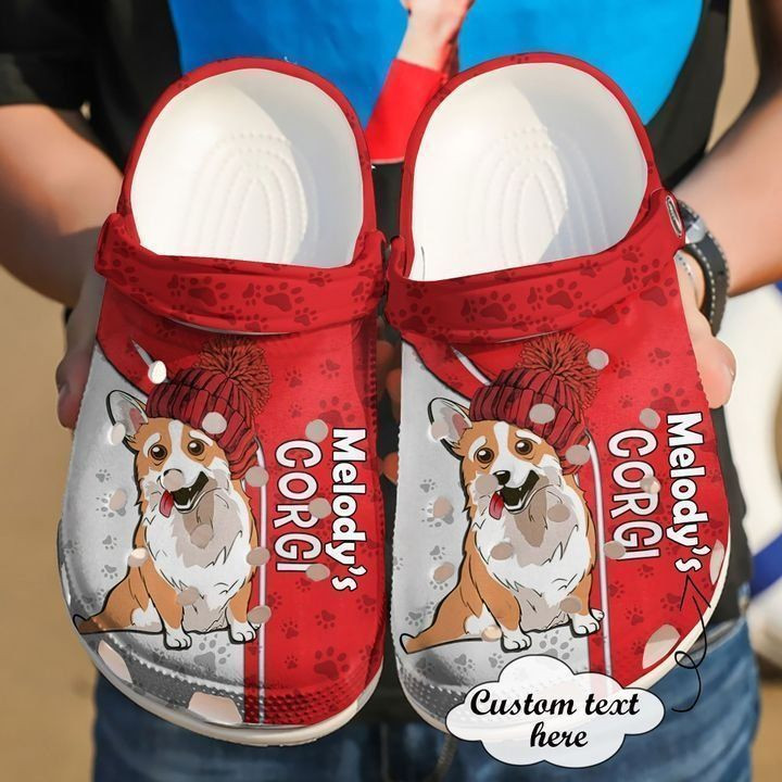 Corgi Personalized Red Crocs Classic Clogs Shoes