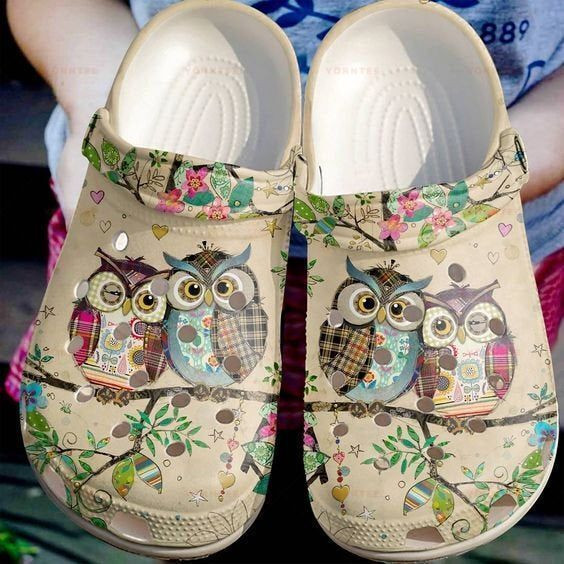 Couple Owls Tropical Gift For Lover Rubber Crocs Clog Shoes Comfy Footwear