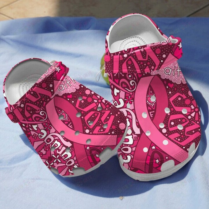 Courage Awareness Breast Cancer Shoes Crocs Clogs