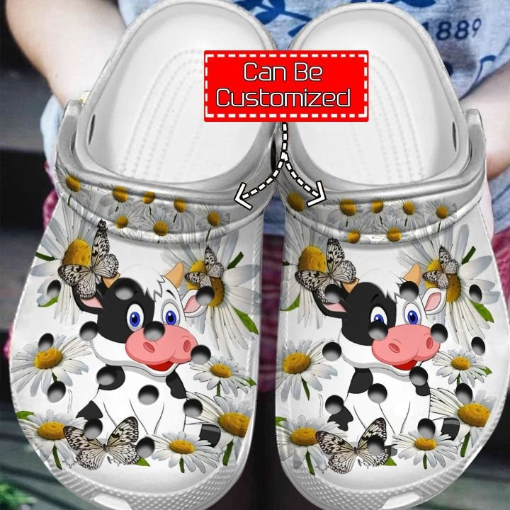 Cow Crocs Cow Flower Clog Shoes