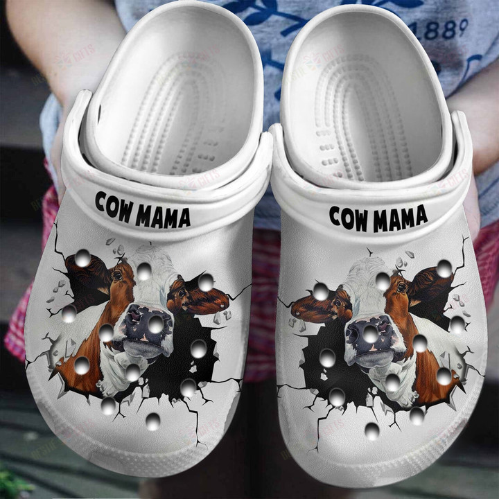 Cow Mama In Hole Crocs Classic Clogs Shoes