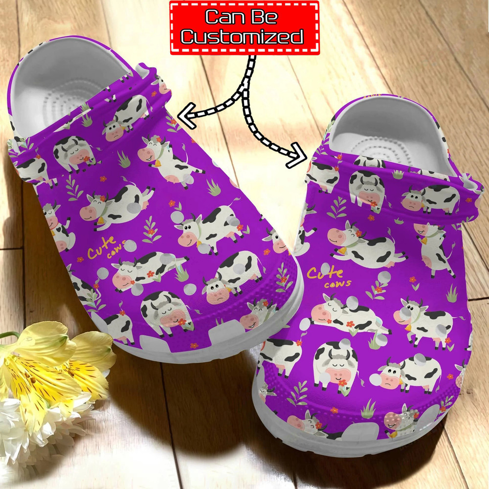 Cow Print Crocs - Personalized Cute Cow Pattern Clog Shoes For Men And Women