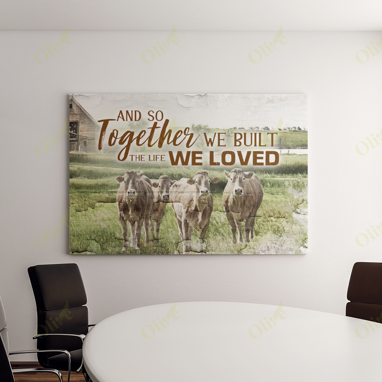 Cow - We Build The Life We Love Together Poster And Canvas Art Wall Decor