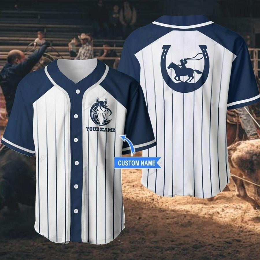 Cowboy Horse Custom Name Baseball Jersey, Unisex Jersey Shirt for Men Women