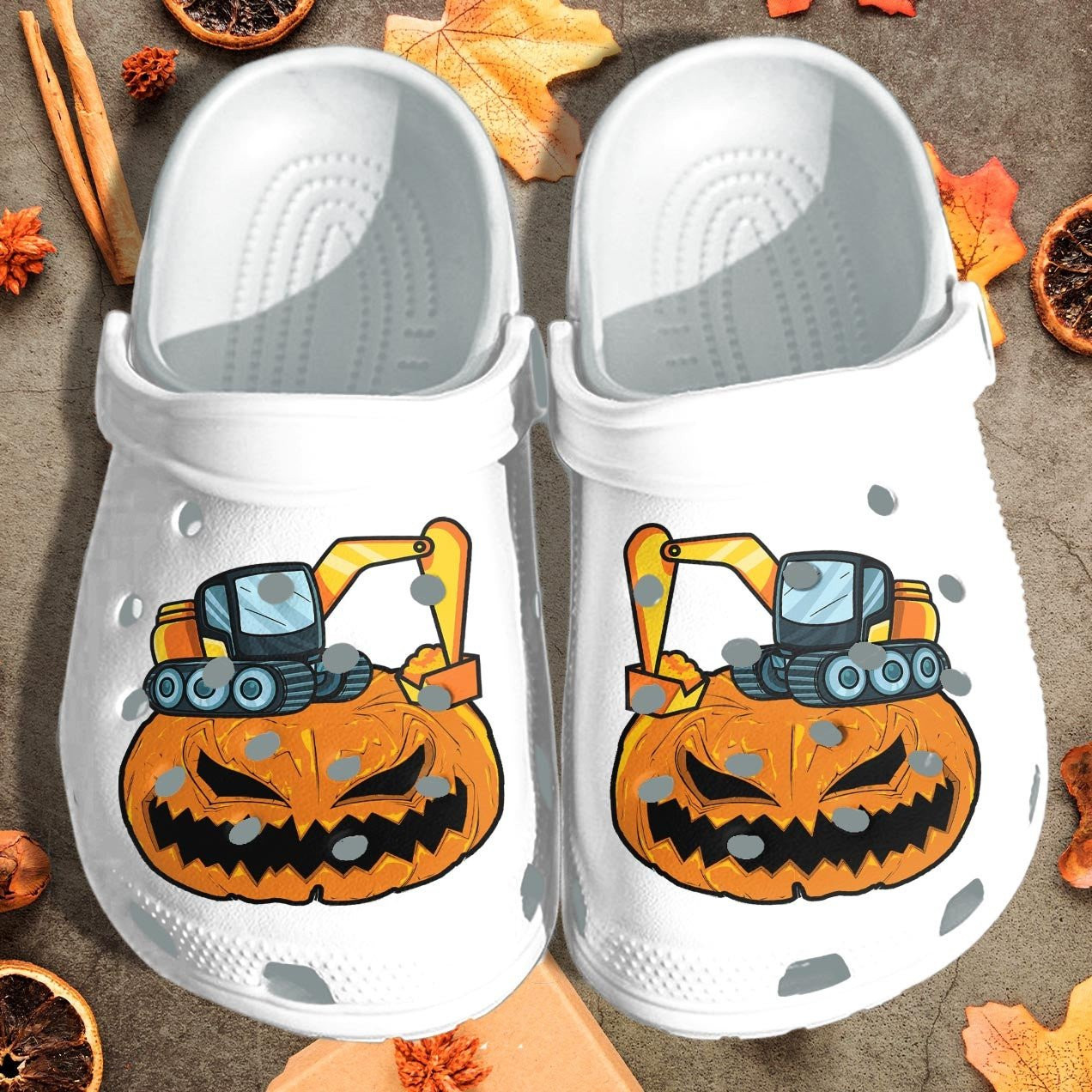 Cranes Truck Pumpkin Halloween Crocs Clog Shoes Birthday Gift