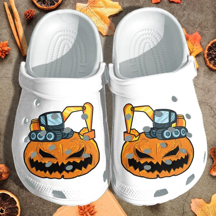 Cranes Truck Pumpkin Halloween Crocs Clog Shoes
