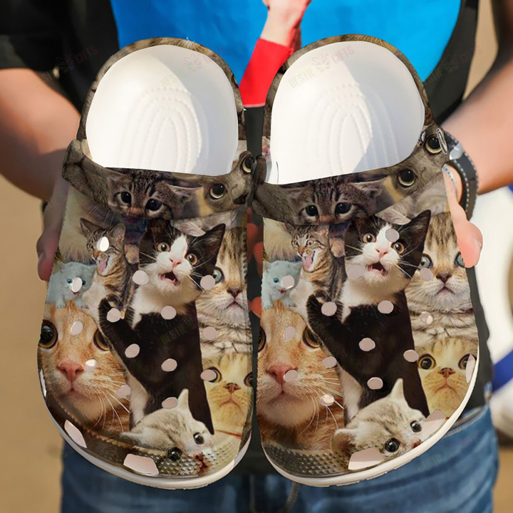 Crazy Cats Crocs Classic Clogs Shoes