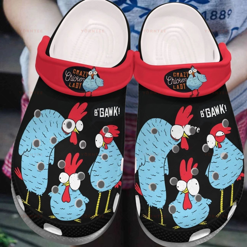 Crazy Chicken Lady 6 Gift For Lover Rubber Crocs Clog Shoes Comfy Footwear