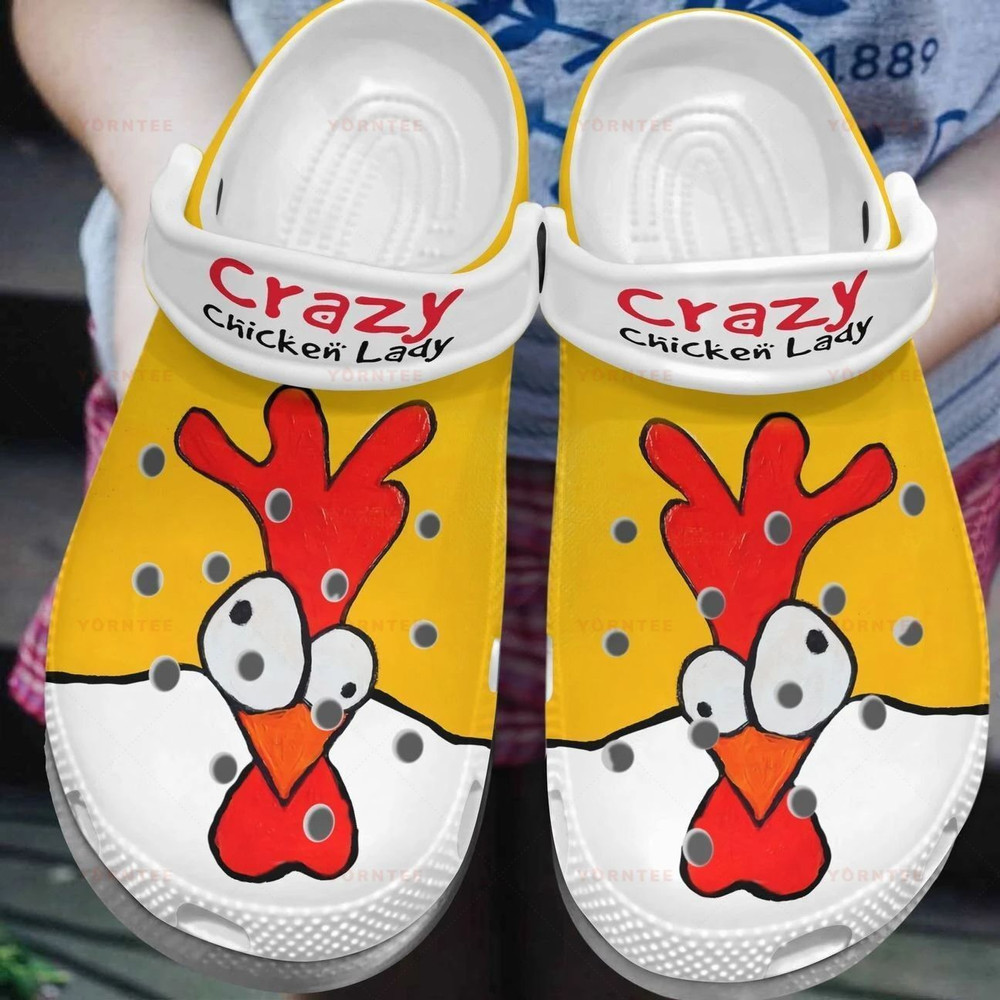 Crazy Chicken Lady 9 Gift For Lover Rubber Crocs Clog Shoes Comfy Footwear