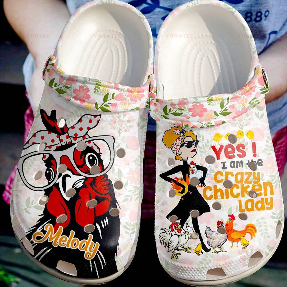 Crazy Chicken Lady Gift For Lover Rubber Crocs Clog Shoes Comfy Footwear