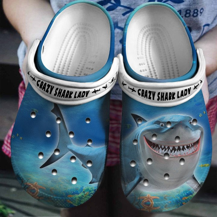 Crazy Shark Lazy in the Ocean Shoes Crocs Clogs