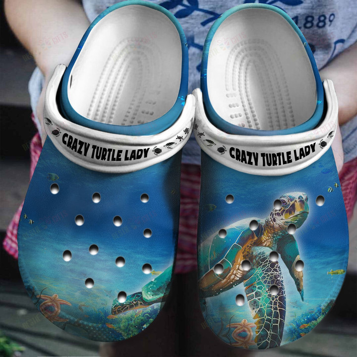 Crazy Turtle Lady Gift For Turtle Lovers Crocs Classic Clogs Shoes
