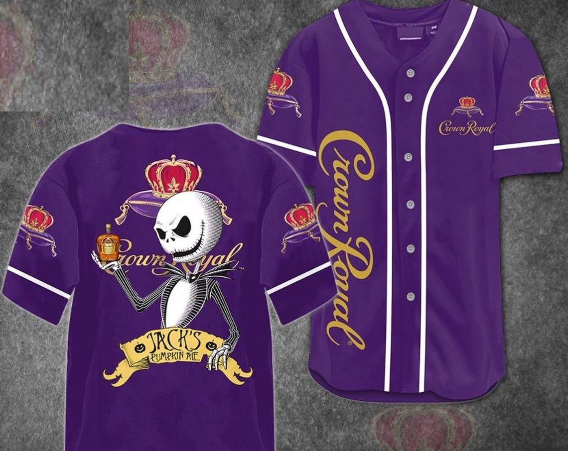 Crown royal Jack nightmare baseball jersey Crown Royal Gifts Halloween Baseball Jersey Father Gift Royal Baseball Shirts