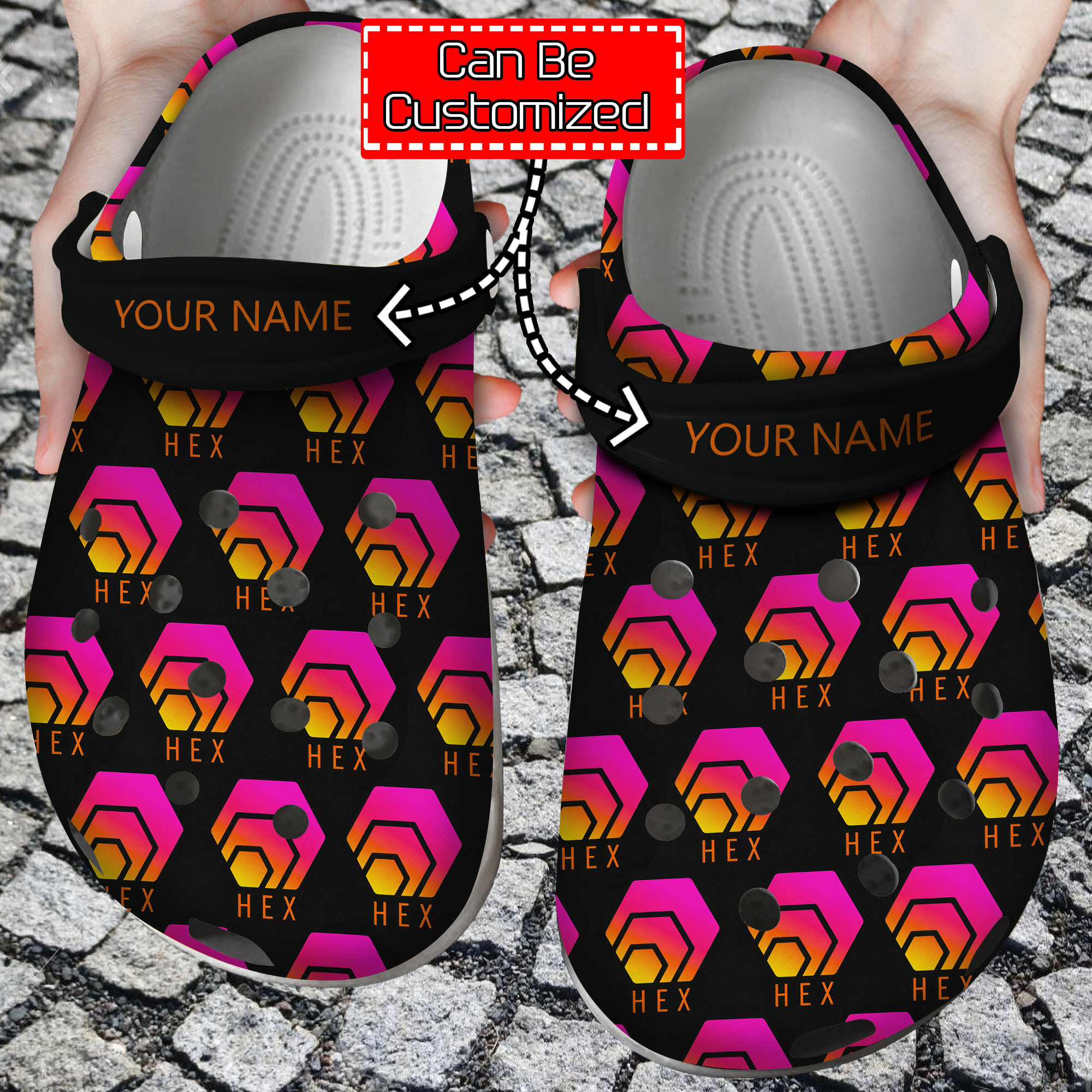 Crypto Crocs Personalized HEX Crypto Pattern Clog Shoes