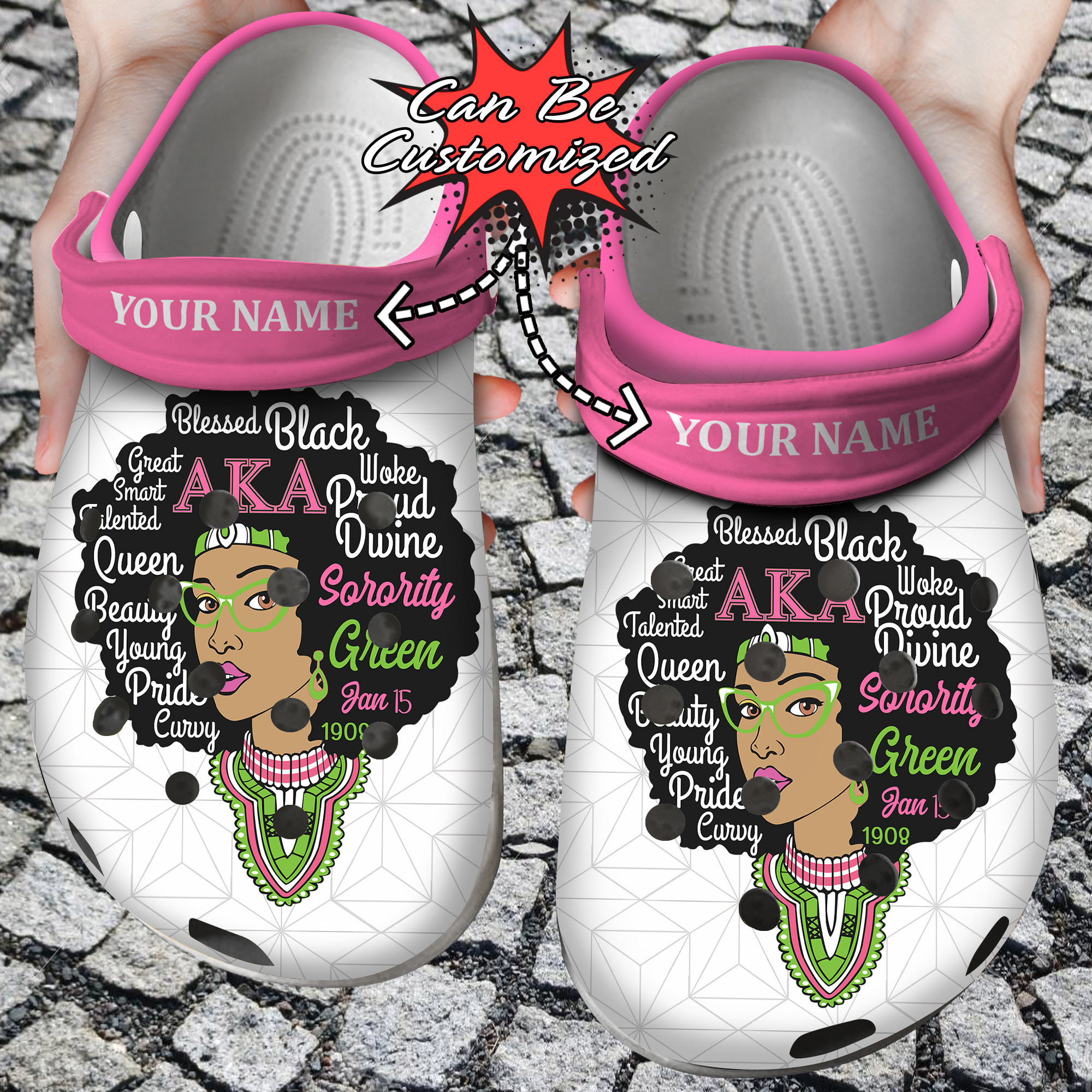 Custom Crocs Personalized AKA Queen Clog Shoes