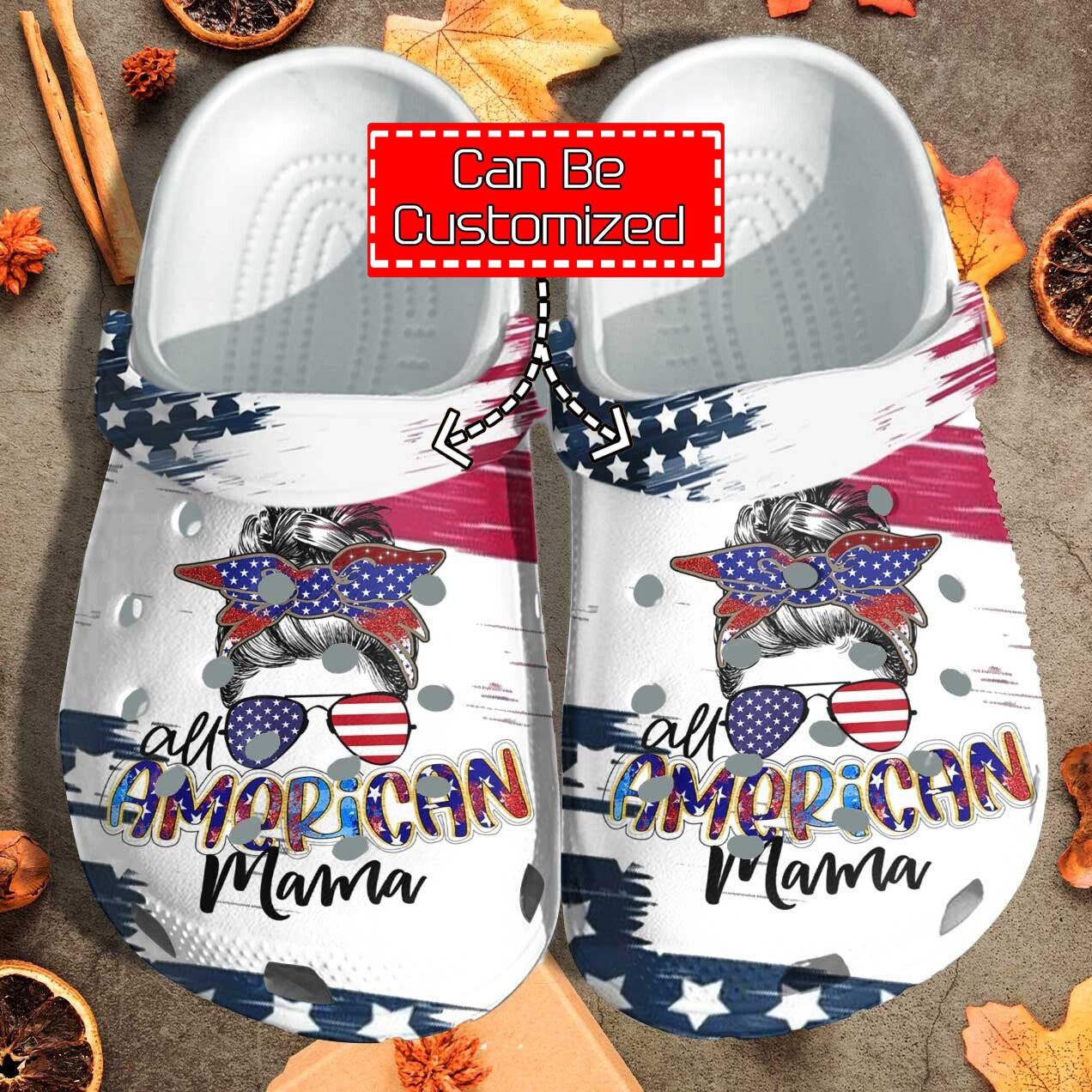 Custom Crocs Personalized All American Mama Messy Custom Clog Shoes