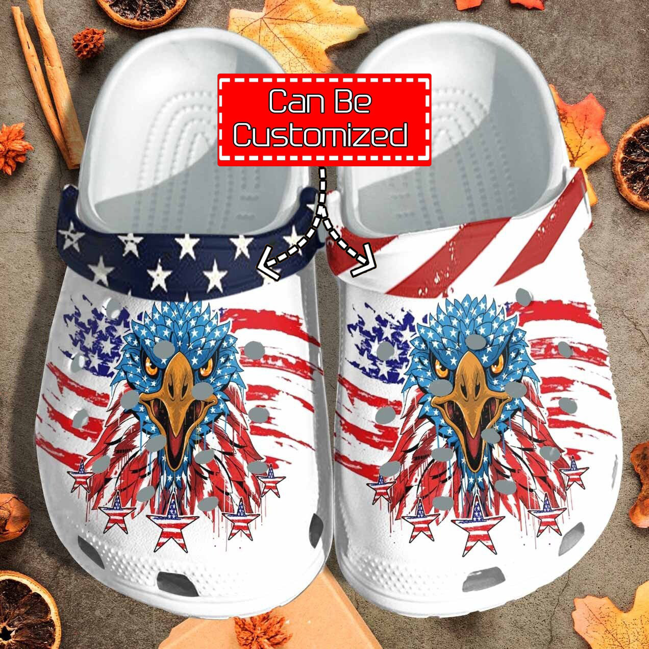 Custom Crocs Personalized American Eagle Skin Clog Shoes