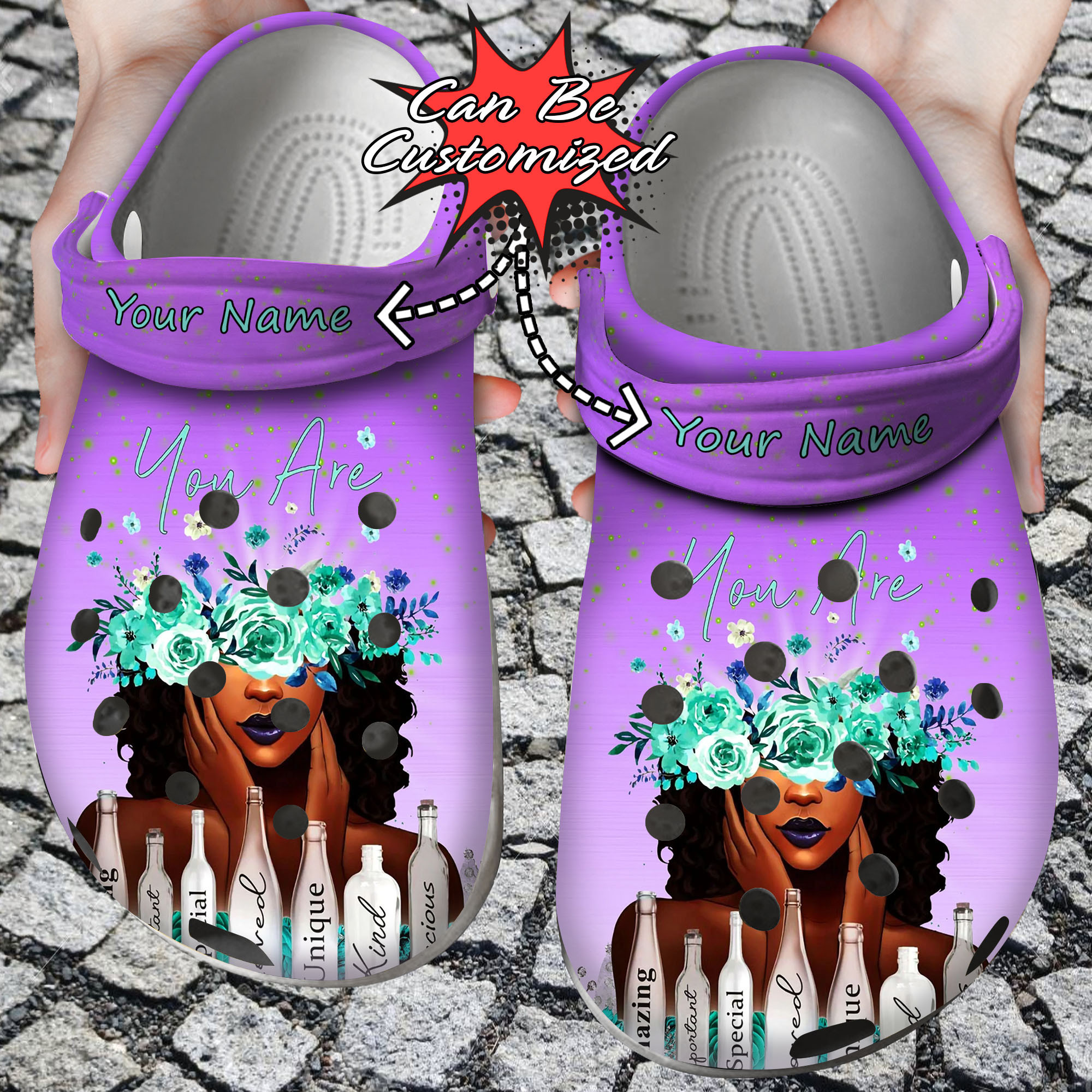 Custom Crocs Personalized Black Girl Magic Motivation Clog Shoes