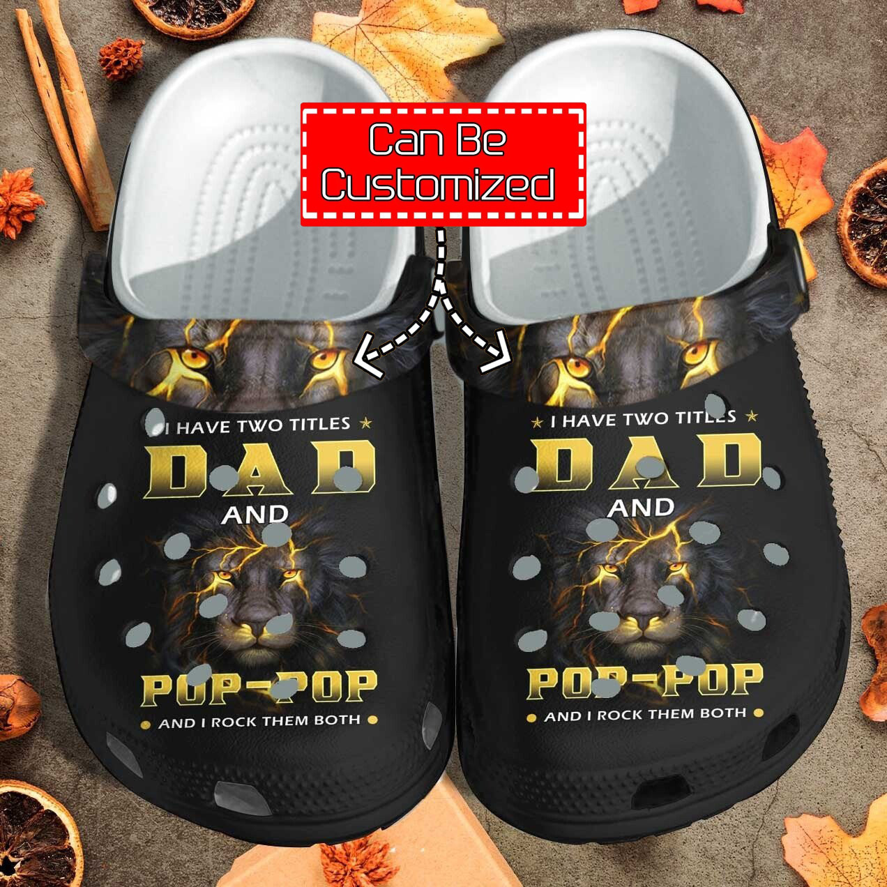 Custom Crocs Personalized Black Lion Father Black King Fathers Day Clog Shoes
