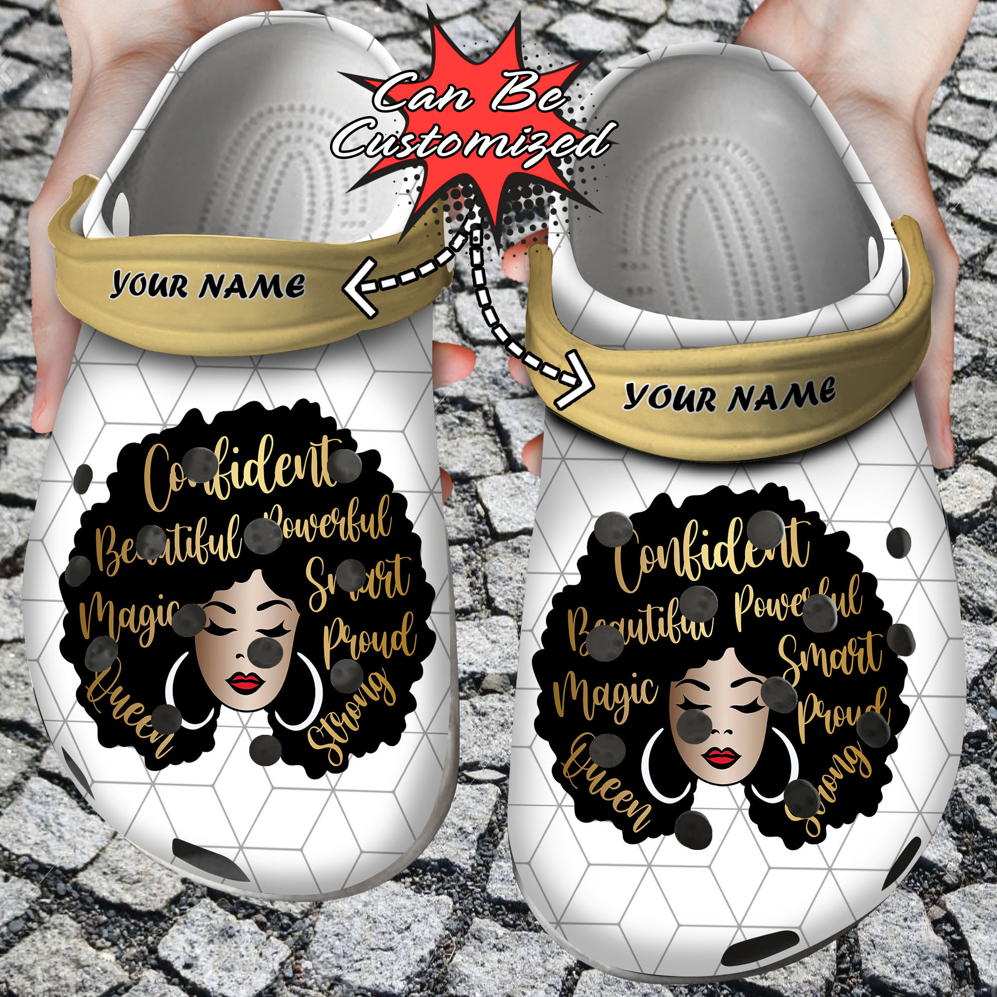 Custom Crocs Personalized Black Woman Afro Diva Clog Shoes