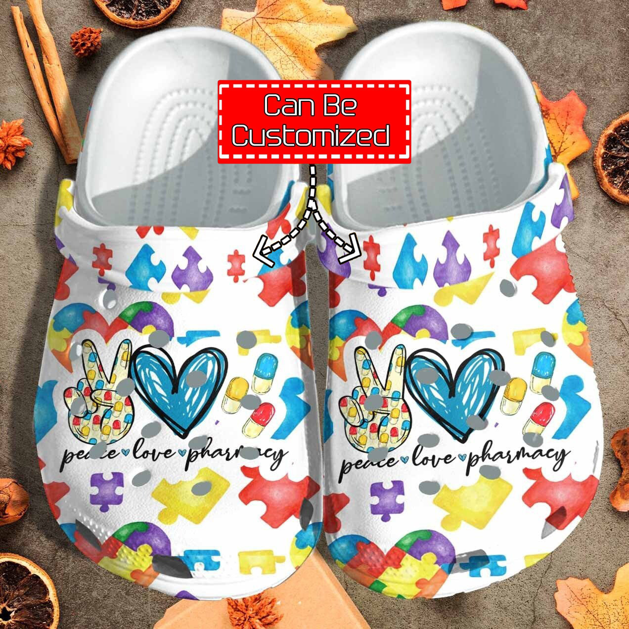 Custom Crocs Personalized Dental Nurse Peace Love Mothers Day Gifts Clog Shoes
