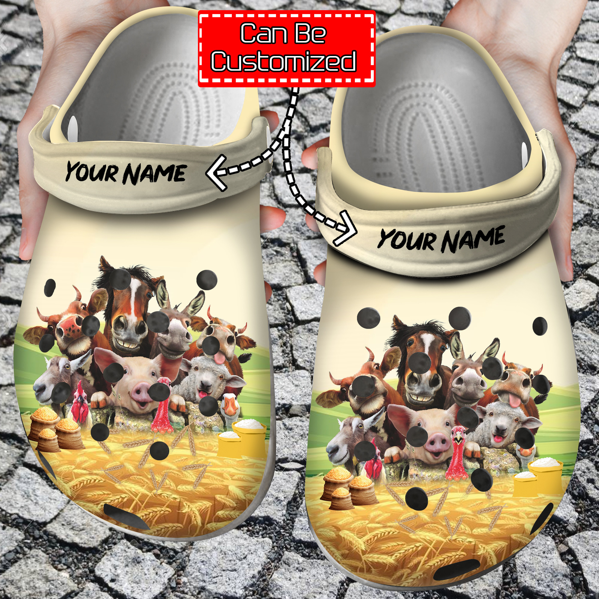 Custom Crocs Personalized Funny Farm With Animals Country Girl Clog Shoes