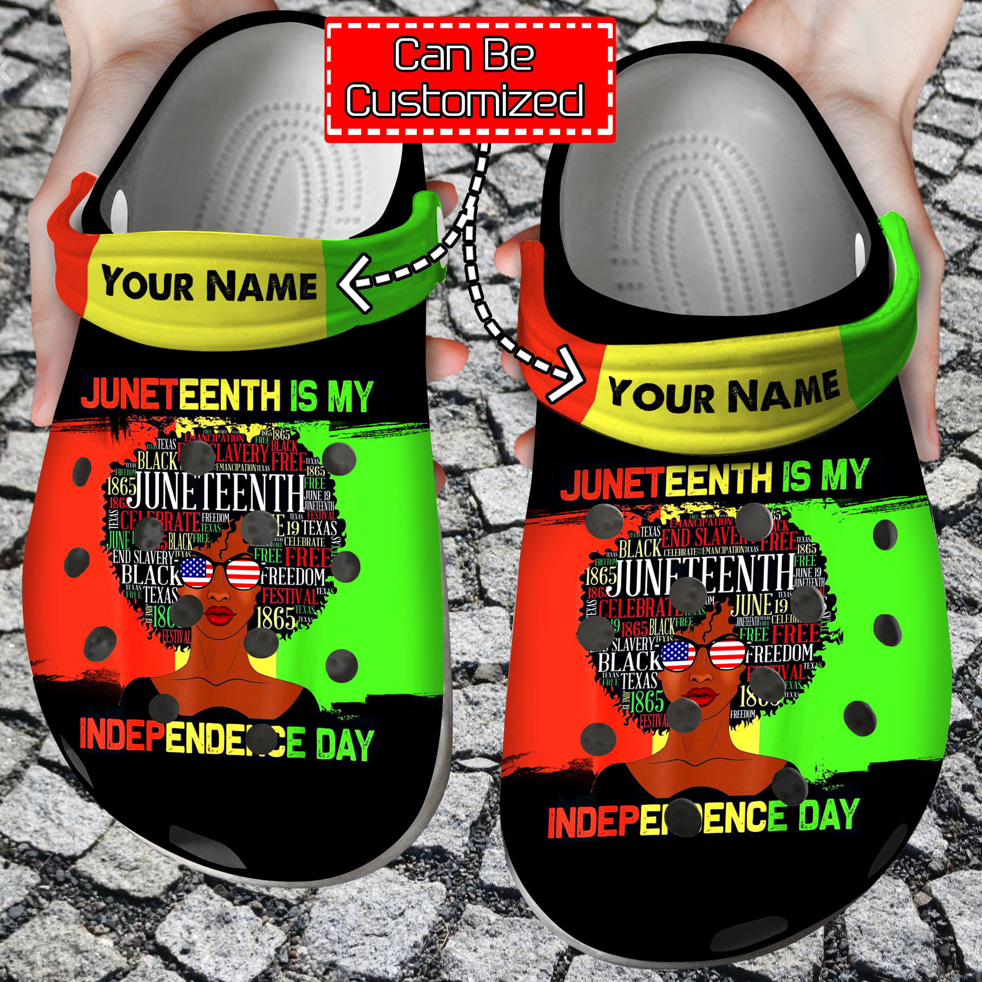 Custom Crocs Personalized Juneteenth Is My Independence Day Black Women Beach Clog Shoes