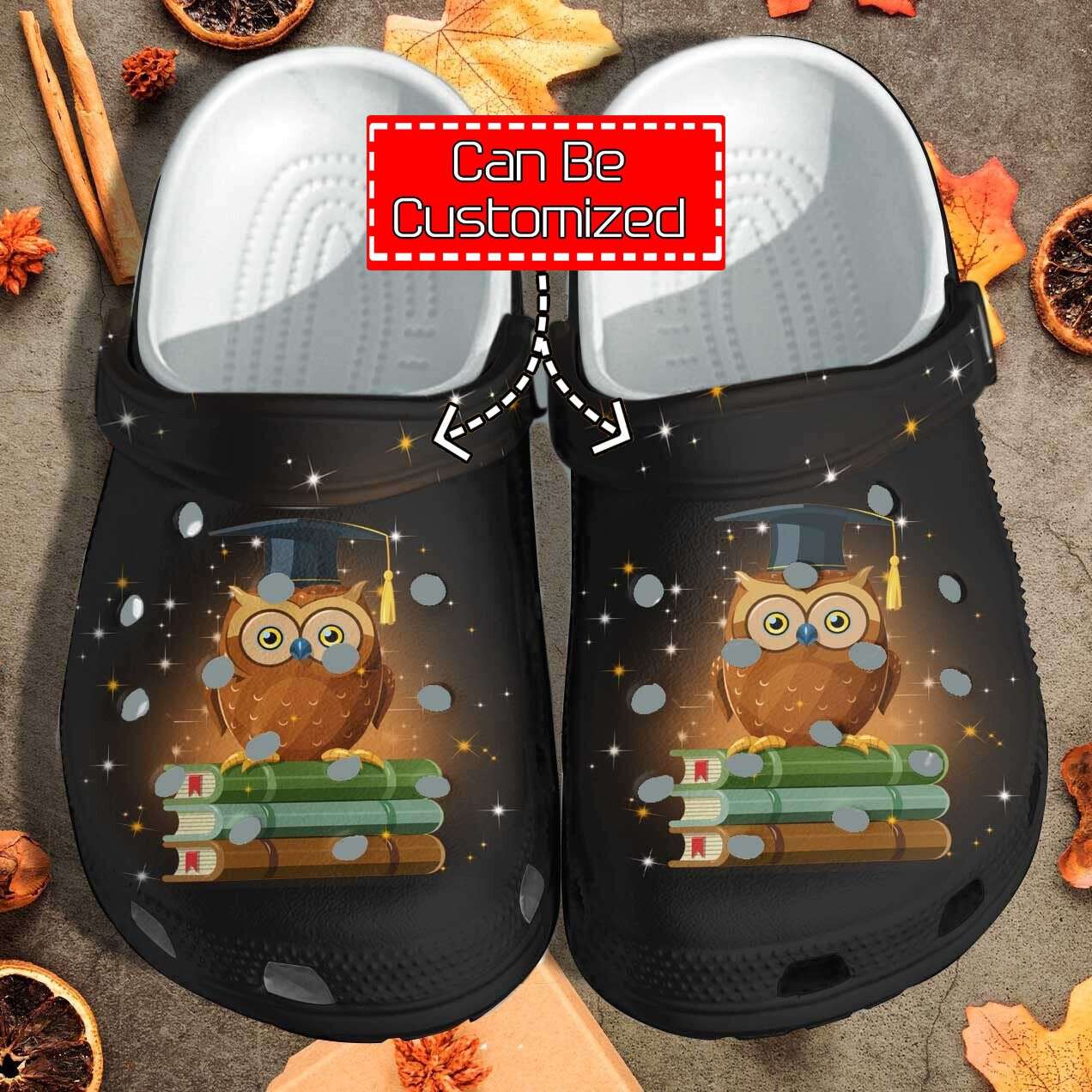 Custom Crocs Personalized Owl Book Lover Girl Love Book Clog Shoes