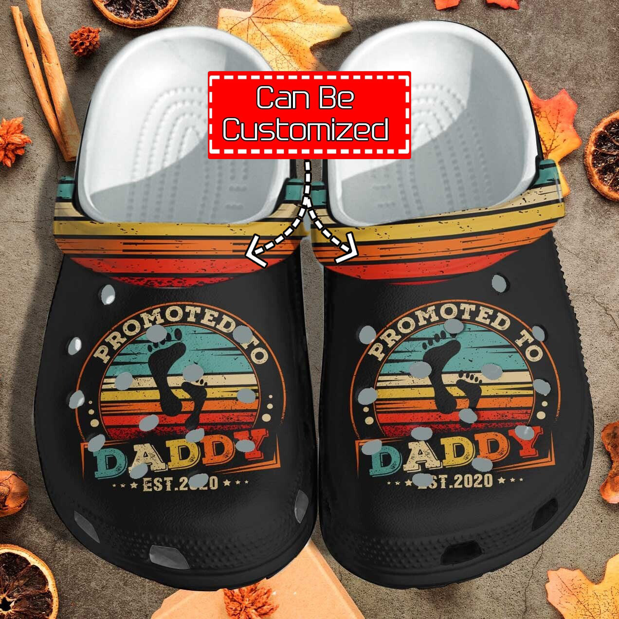 Custom Crocs Personalized Promoted To Daddy Father Day Gifts Clog Shoes