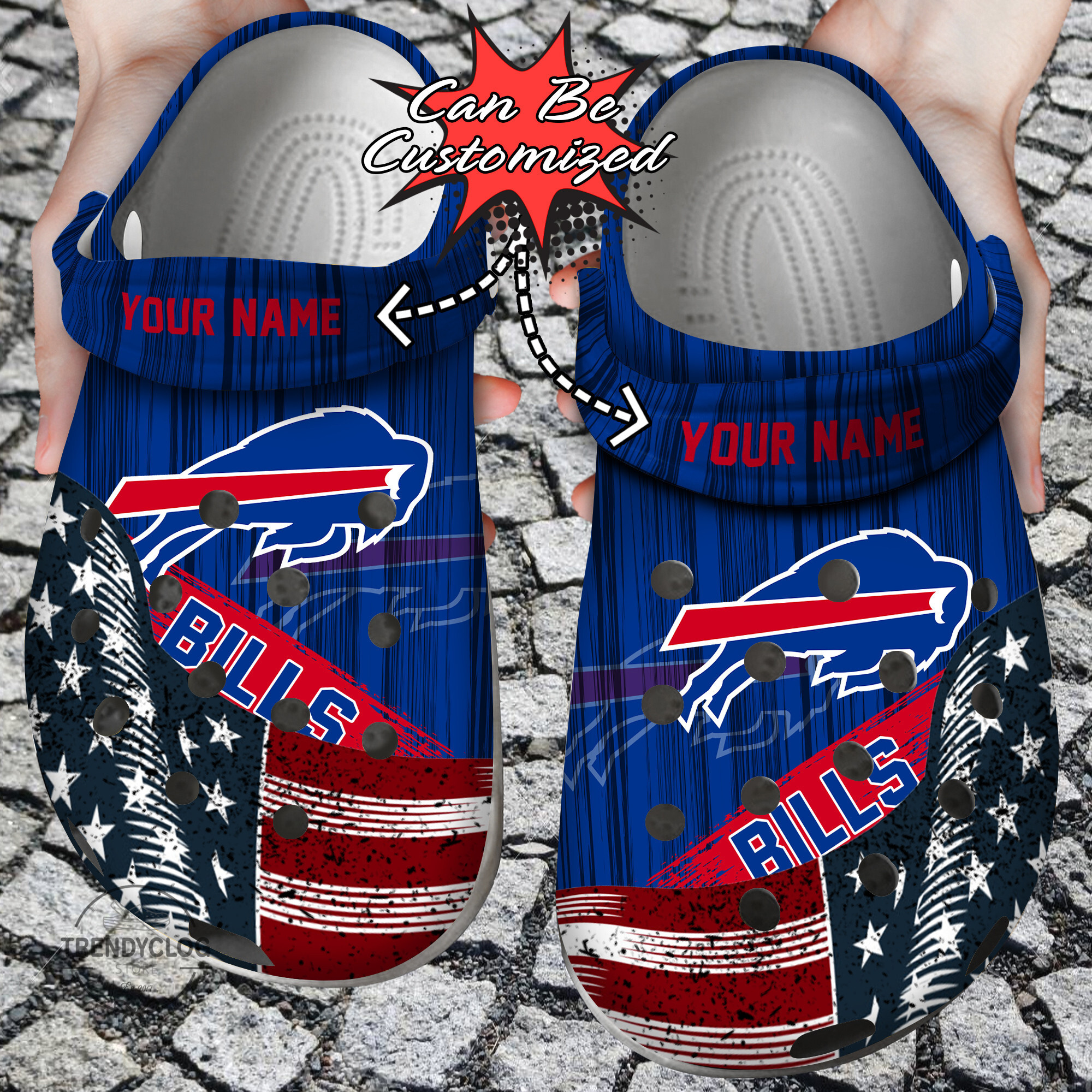 Custom Crocs US Flag BBills New Crocs Clog Shoes