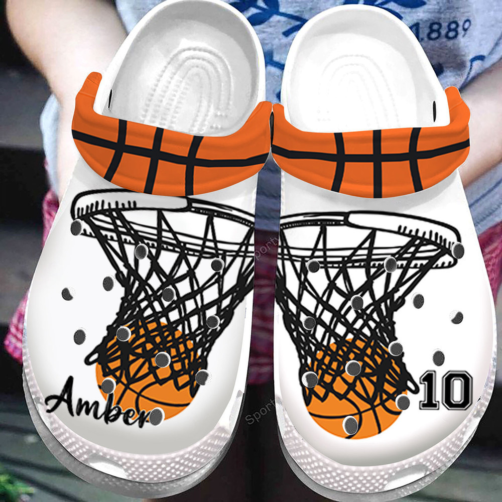 Custom Name And Number Basketball Hoop Clogs Shoes
