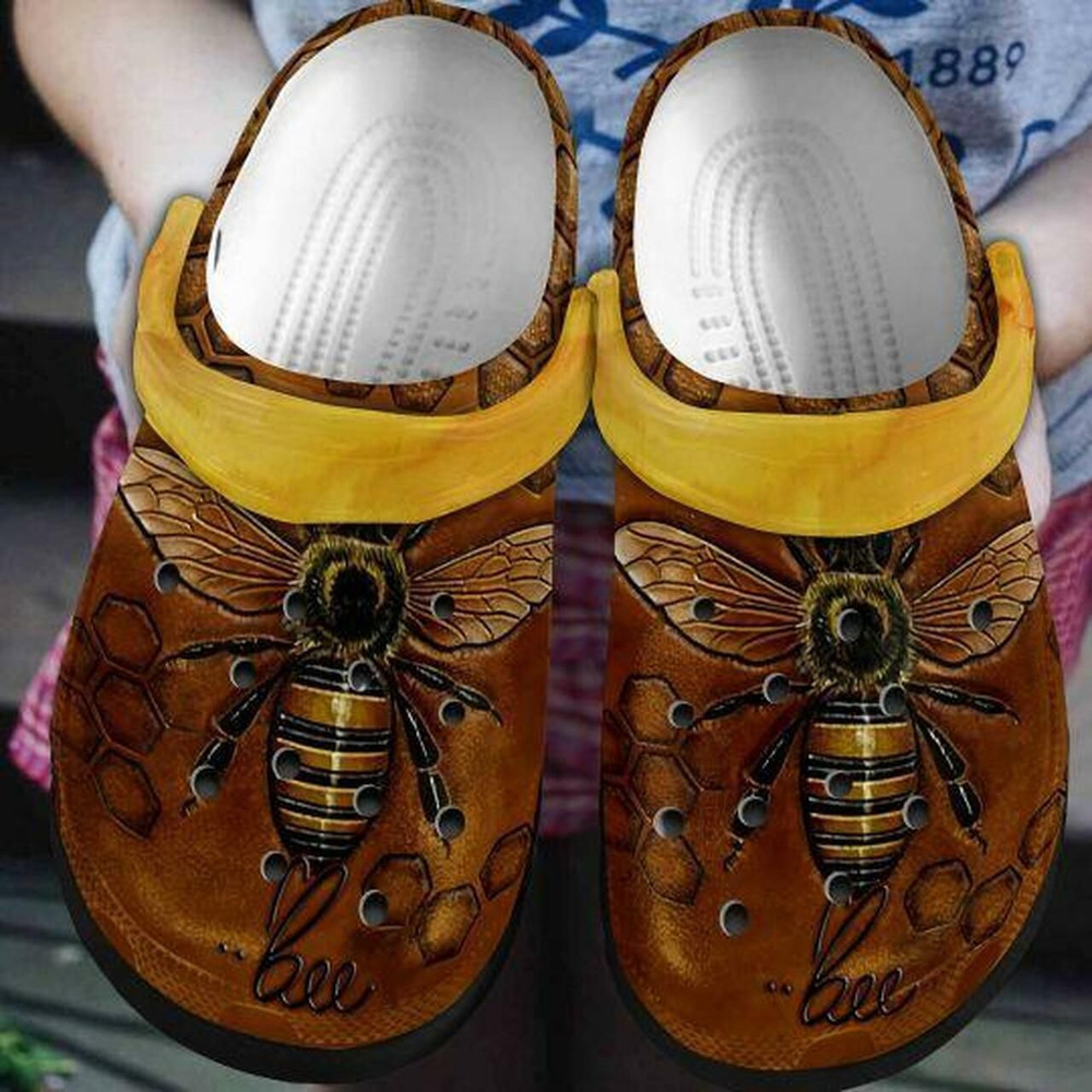 Custom Name Bee Hive 5 Gift For Lover Rubber Crocs Clog Shoes Comfy Footwear