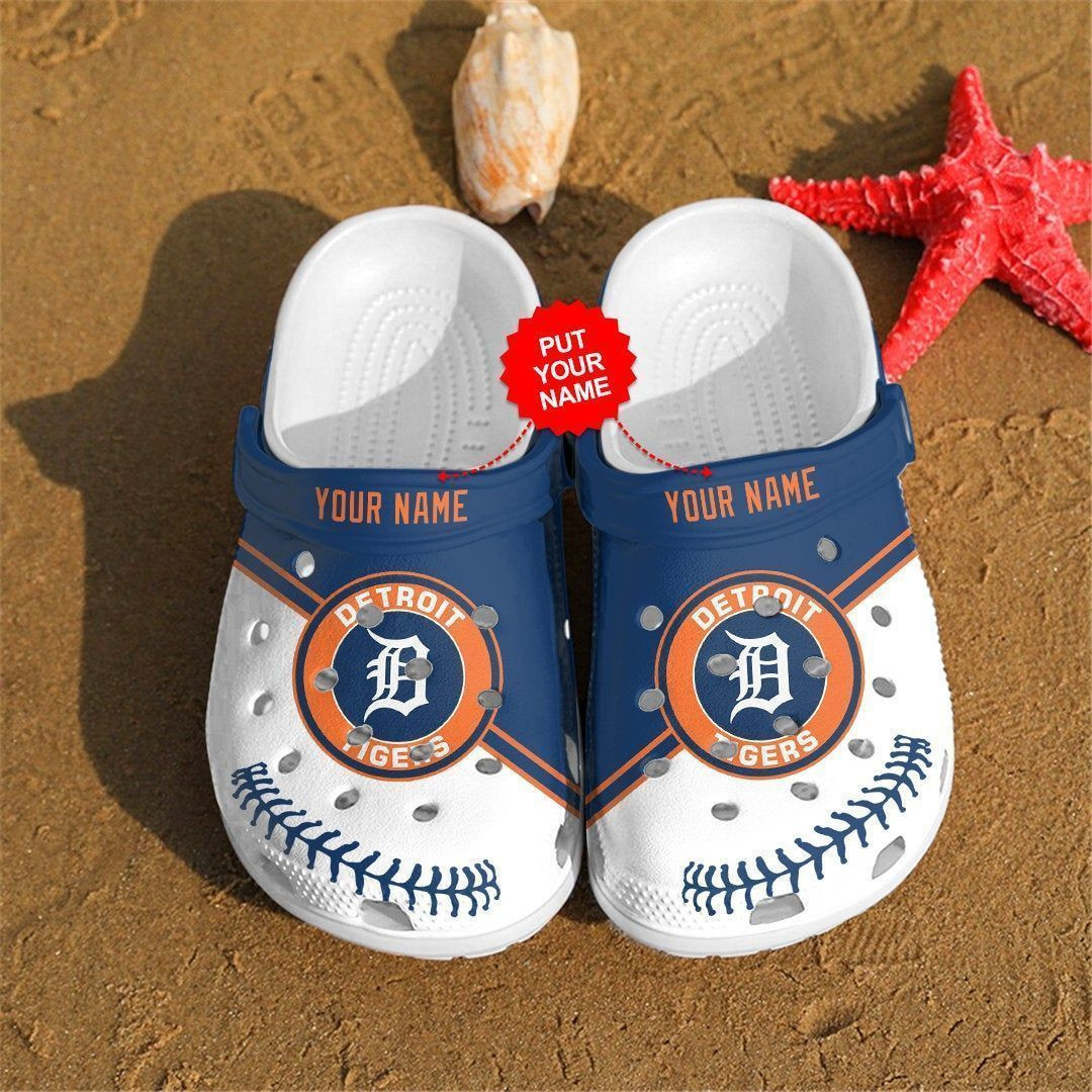Custom Name Detroit Tigers Mlb Teams Gift For Fan Crocs Clog Shoescrocband Clogs