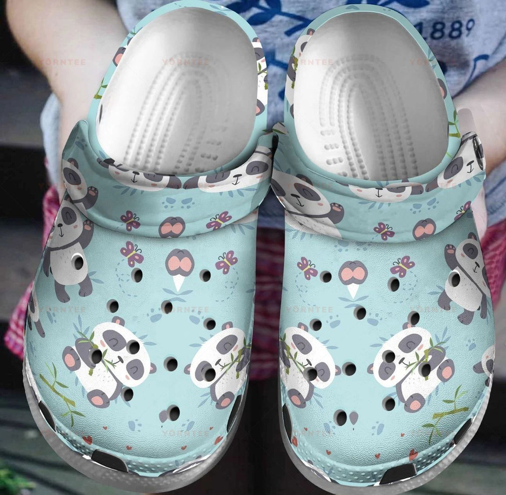 Custom Name Lovely Panda Style Gift For Lover Rubber Crocs Clog Shoes Comfy Footwear