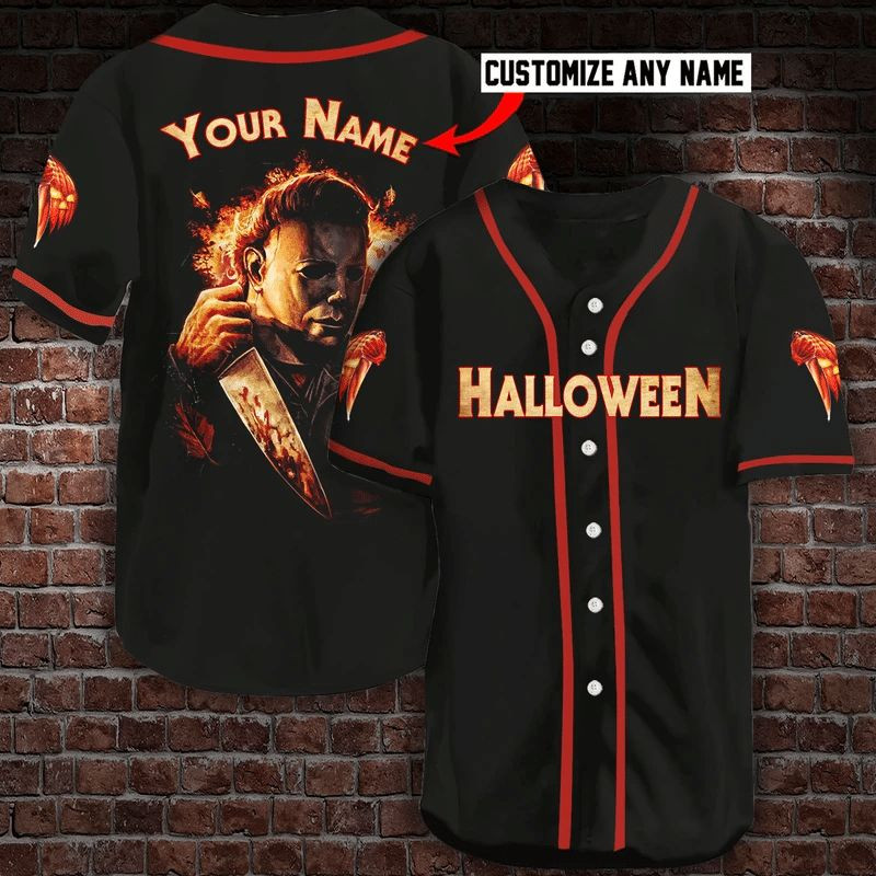 Custom Name Michael Myers Horror Halloween Gift For Lover Baseball Jersey