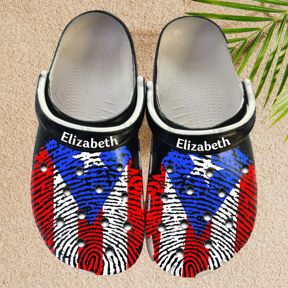 Custom Name Puerto Rico Dna Clogs Shoes