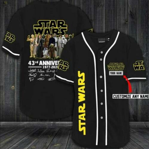 Custom Name Star Wars Movies 43th Anniversary Thanks For Memory 1111 Gift For Lover Baseball Jersey