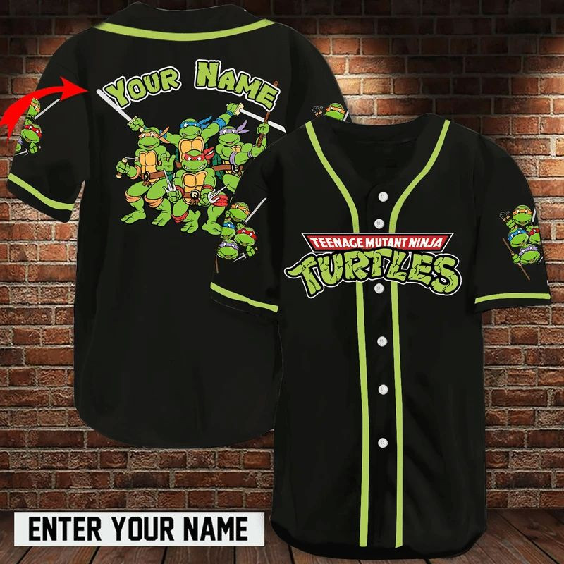 Custom Name Teenage Mutant Ninja Turtles 487 Gift For Lover Baseball Jersey
