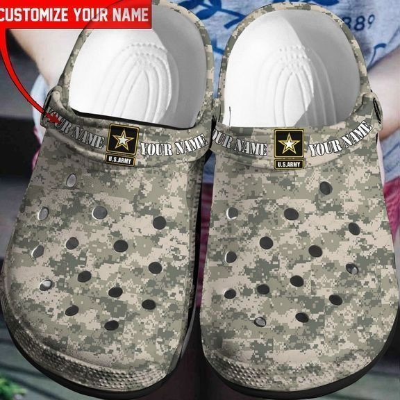 Custom Name The Best Us Army Camo Rubber Crocs Clog Shoes Comfy Footwear