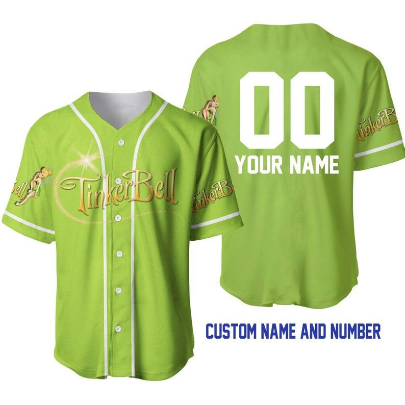 Custom Name Tinker Bell Disney Baseball Jerseyer Jersey