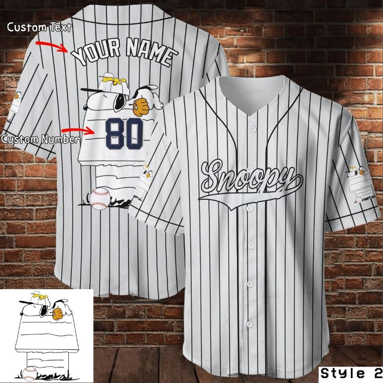 Custom Names Cute Snoopy Cartoon 101 Gift For Lover Baseball Jersey
