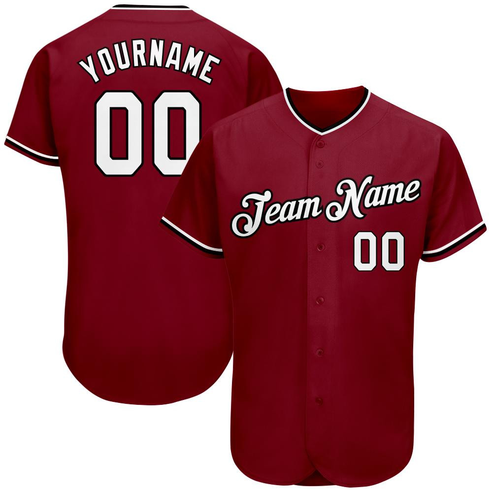 Custom Personalized Crimson White Black Baseball Jersey