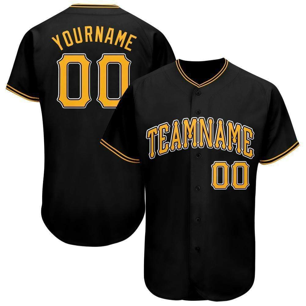 Custom Personalized Name And Number Black Yellow Baseball Jersey
