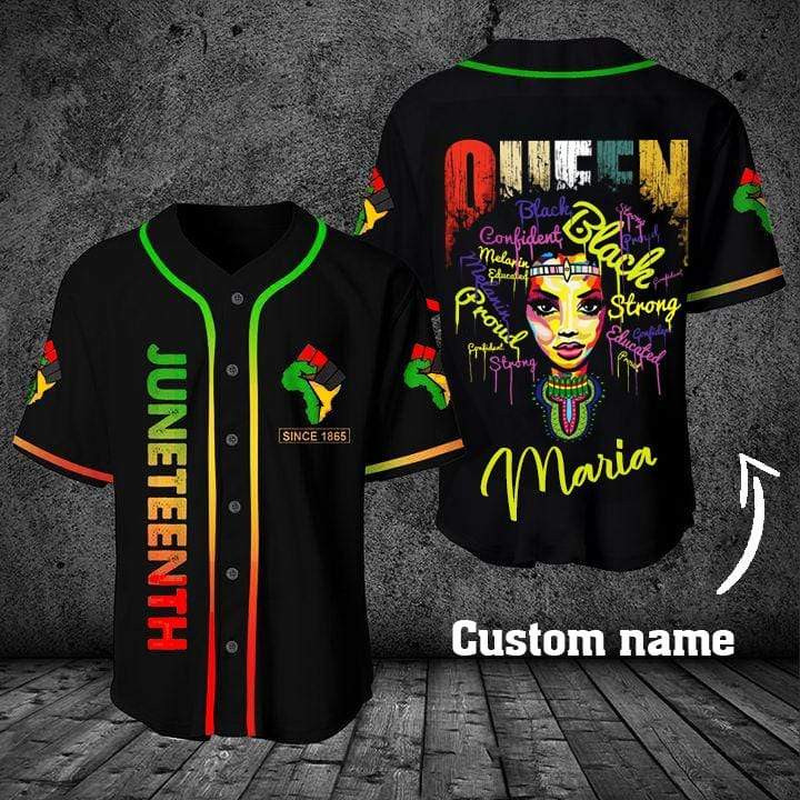 Custom Personalized Name Juneteenth Since 1865 Black Queen Baseball Jersey kv