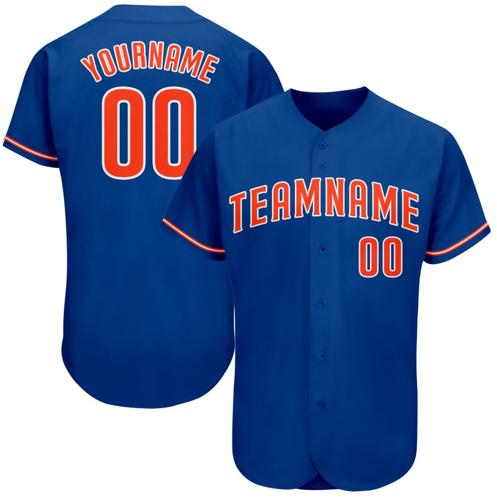 Custom Personalized Royal Orange White Baseball Jersey